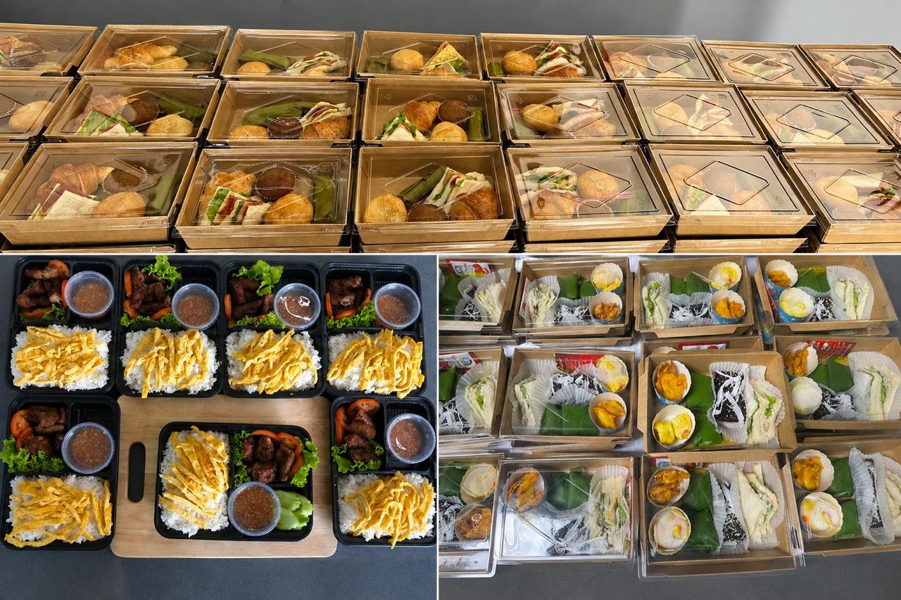 Metro Catering food boxes and refreshments