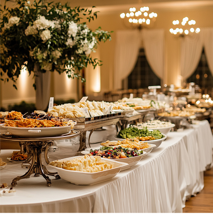 Catering buffet spread